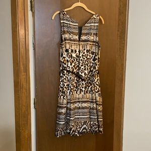 Gabby Skye fit and flare dress sz 14 border print